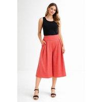 Cutie London Women's Textured Wide-Leg Culottes in Pink | Size: 14