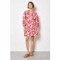 Apricot Women's Painterly Sarasa Floral Mini Dress in Pink | Size: 18