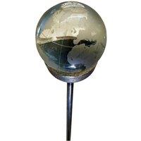 Poppyforge 3 Feet Etched World 60mm Marble Pin Garden Art (Pack of 3) in Silver