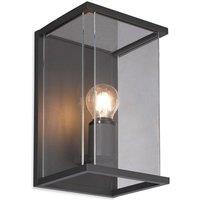 Netlighting Carlton 1 Light Outdoor Wall Lantern Graphite Clear Glass IP54 E27