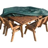 Charles Taylor Deluxe Fitted Eight Seater Square Table Set Cover - Fully Assembled in Green