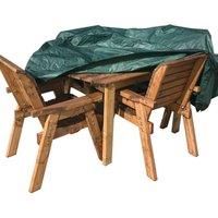 Charles Taylor Deluxe Fitted Four Seater Square Table Set Cover - Fully Assembled in Green