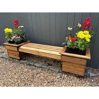 Charles Taylor Knights Double Planter Bench Flat Packed - L47.5 x W135 x H40 cm in Brown
