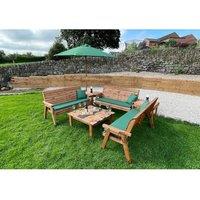 Charles Taylor Nine Seater Balmoral Deluxe Garden Furniture Set - Fully Assembled in Light Brown