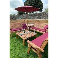 Charles Taylor Nine Seater Balmoral Deluxe Garden Furniture Set - Fully Assembled in Light Brown