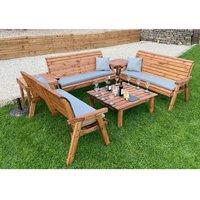 Charles Taylor Nine Seater Balmoral Deluxe Garden Furniture Set - Fully Assembled in Brown