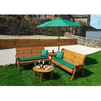 Charles Taylor Six Seater Balmoral Corner Garden Furniture Set - Fully Assembled in Light Brown