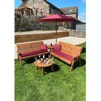Charles Taylor Six Seater Balmoral Corner Garden Furniture Set - Fully Assembled in Light Brown