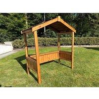 Charles Taylor Imperial BBQ Shelter - L80 x W166 x H198 cm - Fully Assembled in Light Brown