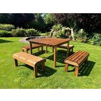 Charles Taylor Eight Seater Garden Furniture Table Set - L160xW170xH80 cm in Light Brown
