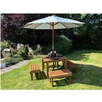 Charles Taylor Four Seater Garden Furniture Table Set - L160xW170xH80 cm in Light Brown