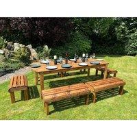 Charles Taylor Ten Seater Garden Furniture Table Set - L216xW400xH80 cm in Light Tan