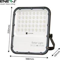 ENER-J 150W LED Floodlights with Solar Panels 15W Solar 15AH Battery in White