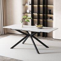 BTM Auto Extendable Dining Table 150/180cm, Marble in White