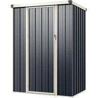 Costway 4 x 3FT Garden Storage Shed Outdoor Utility Tool Shed w/Lockable Door in Grey