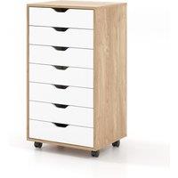 Costway 7-Drawer Storage Cabinet Mobile File Organizer Filing Dresser Chest in Natural
