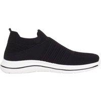 ABSOLUTE FOOTWEAR Men's Easy Slip On Lightweight Gym Sports Running Trainers Shoes in Black | Size: 9