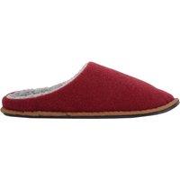 ABSOLUTE FOOTWEAR Men's Easy Slip On Fleece Lined Winter Mule Slippers with Hard Sole in Burgundy | Size: 8