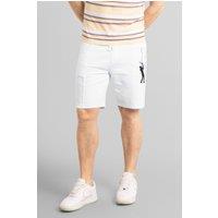 Enorsia Men's Mens Brush Back Fleece Printed Shorts in White | Size: 2XL