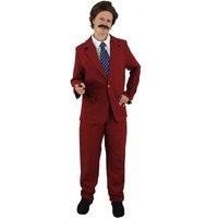I Love Fancy Dress Men's Burgundy News Anchor Costume | Size: Medium