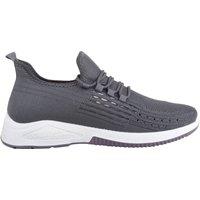 ABSOLUTE FOOTWEAR Men's Easy Slip On Lace Up Workout Exercise Trainers in Grey | Size: 9