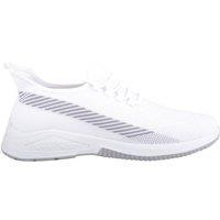 ABSOLUTE FOOTWEAR Men's Easy Slip On Breathable Mesh Two Toned Lace Up Sports Trainers in White | Size: 11