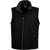 Result Men's Core Printable Soft Shell Bodywarmer in Black | Size: Small