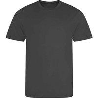AWDis Cool Men's Plain Light Brown T-Shirt in Charcoal | Size: Medium