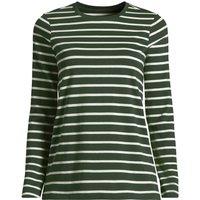 Lands' End Women's Petite Supima Long Sleeve Crew Neck T-shirt in Green | Size: 8
