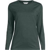 Lands' End Women's Petite Long Sleeve Supima Cotton Crew Neck Top in Bottle Green | Size: 10-12
