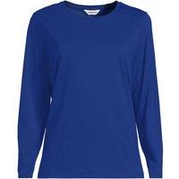 Lands' End Women's Long Sleeve Supima Cotton Crew Neck Top in Cobalt | Size: 8