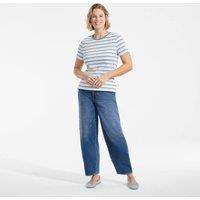 Lands' End Women's Plus Micro Rib Crew Neck T-shirt in Cream | Size: 20-22