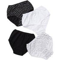 Just Essentials Women's 4 Pack Printed High Waist Full Briefs in Black | Size: 22