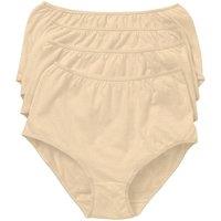 Just Essentials Women's 4 Pack Plain High Waist Full Briefs in Nude | Size: 10