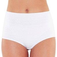 Just Essentials Women's 4 Pack Plain High Waist Full Briefs in White | Size: 18