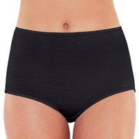 Just Essentials Women's 4 Pack Plain High Waist Full Briefs in Black | Size: 18