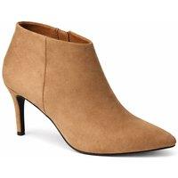 Spot On Women's Pointed Toe Stiletto Heel Ankle Boots in Taupe | Size: 4