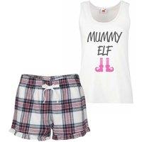 60 SECOND MAKEOVER Women's Mummy Elf Christmas Pyjama Set in Pink | Size: XS