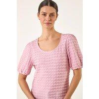 Roman Women's Textured Jersey Stretch Top in Pink | Size: 16