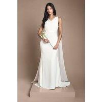 Coast Women's Petite Chiffon Cowl Back Detail Wedding Dress in Ivory | Size: 14