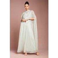 Coast Women's Heavily Embellished Chiffon Midi Dress in Sage | Size: 10