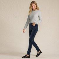 Lands' End Women's Slim Leg Velvet Jeans, High Waisted in Dark Grey | Size: 14-16