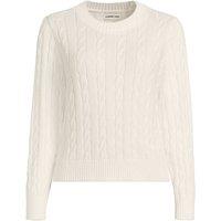 Lands' End Women's Petite Cable Knit Drifter Crew Neck Jumper in Cream | Size: 16-18