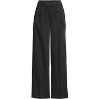 Lands' End Women's Petite Cotton TENCEL Blend Wide Leg Chino in Black | Size: 14