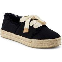TOMS Women's Carolina Lace Up Espadrille in Black | Size: 5
