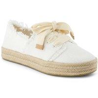TOMS Women's Carolina Lace Up Espadrille in White | Size: 7