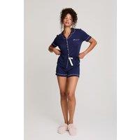 Pretty You London Women's Bamboo Shirt & Short Set in Dark Navy | Size: 10