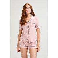 Pretty You London Women's Bamboo Shirt & Short Set in Pink | Size: 8