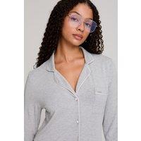 Pretty You London Women's Bamboo Nightshirt in Mid Grey | Size: 8