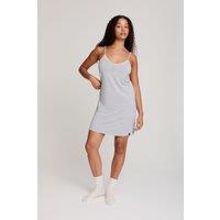 Pretty You London Women's Bamboo Chemise Nightdress in Mid Grey | Size: 20